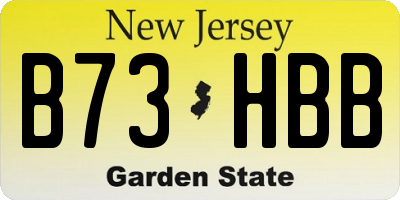 NJ license plate B73HBB