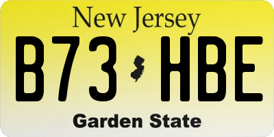 NJ license plate B73HBE