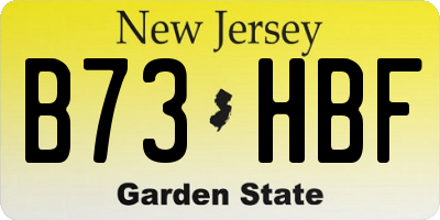 NJ license plate B73HBF