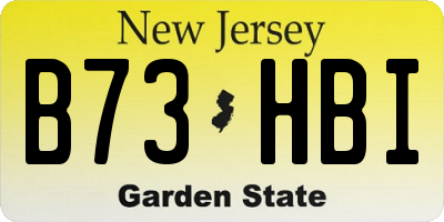 NJ license plate B73HBI