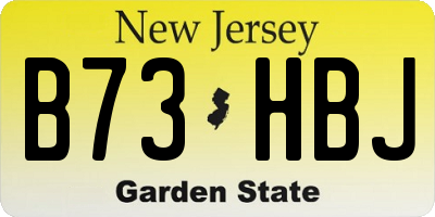 NJ license plate B73HBJ