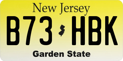NJ license plate B73HBK