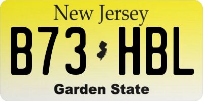 NJ license plate B73HBL