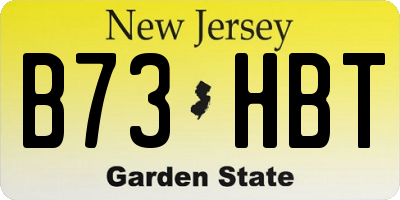 NJ license plate B73HBT