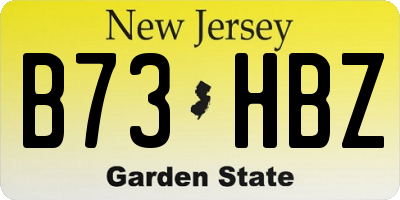 NJ license plate B73HBZ