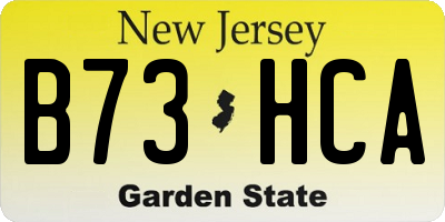 NJ license plate B73HCA