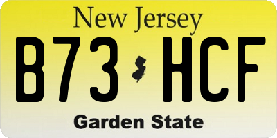 NJ license plate B73HCF