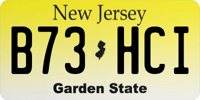 NJ license plate B73HCI