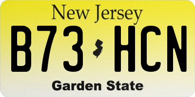 NJ license plate B73HCN