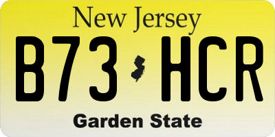 NJ license plate B73HCR