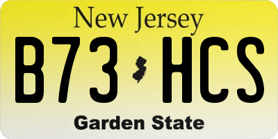 NJ license plate B73HCS