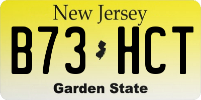 NJ license plate B73HCT