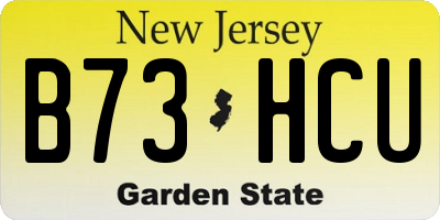 NJ license plate B73HCU