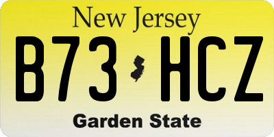 NJ license plate B73HCZ