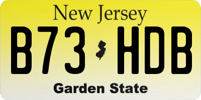 NJ license plate B73HDB