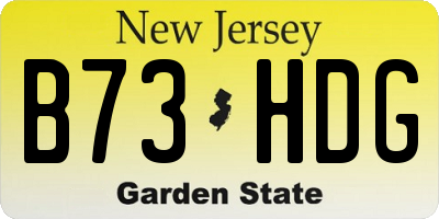 NJ license plate B73HDG
