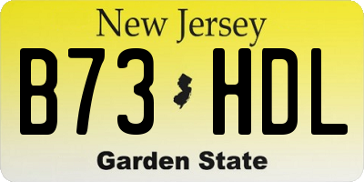 NJ license plate B73HDL