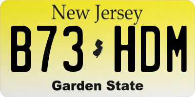 NJ license plate B73HDM