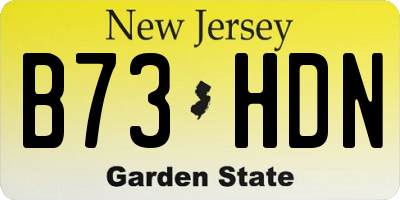 NJ license plate B73HDN