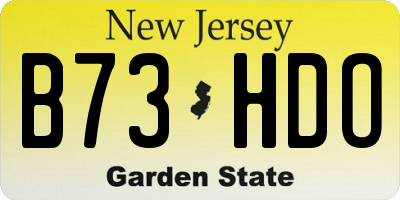 NJ license plate B73HDO