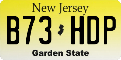 NJ license plate B73HDP