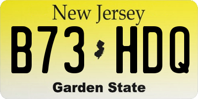 NJ license plate B73HDQ