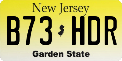 NJ license plate B73HDR