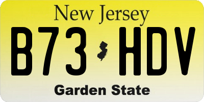 NJ license plate B73HDV