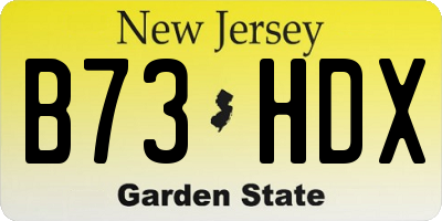 NJ license plate B73HDX