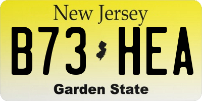 NJ license plate B73HEA