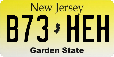 NJ license plate B73HEH