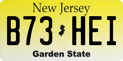 NJ license plate B73HEI