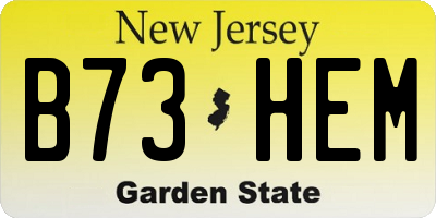 NJ license plate B73HEM