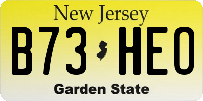 NJ license plate B73HEO