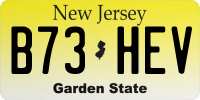 NJ license plate B73HEV