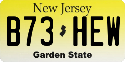 NJ license plate B73HEW