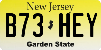 NJ license plate B73HEY