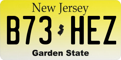 NJ license plate B73HEZ