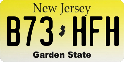 NJ license plate B73HFH