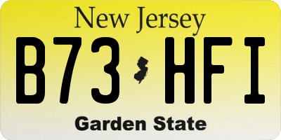 NJ license plate B73HFI