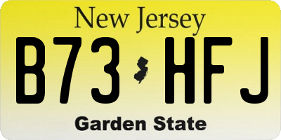 NJ license plate B73HFJ
