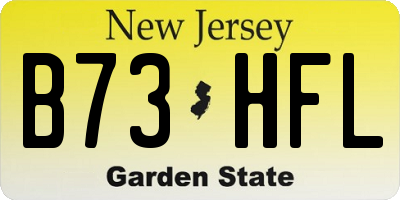 NJ license plate B73HFL