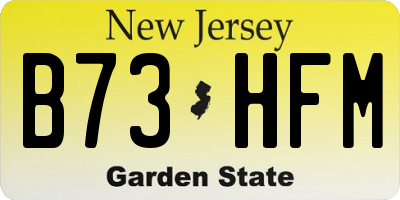 NJ license plate B73HFM