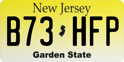 NJ license plate B73HFP