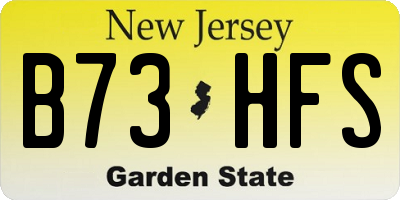 NJ license plate B73HFS