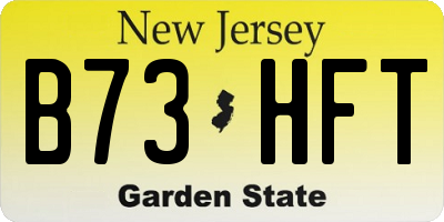 NJ license plate B73HFT