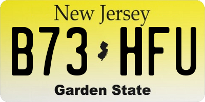 NJ license plate B73HFU