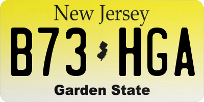 NJ license plate B73HGA