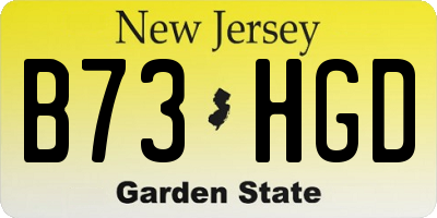 NJ license plate B73HGD