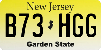 NJ license plate B73HGG